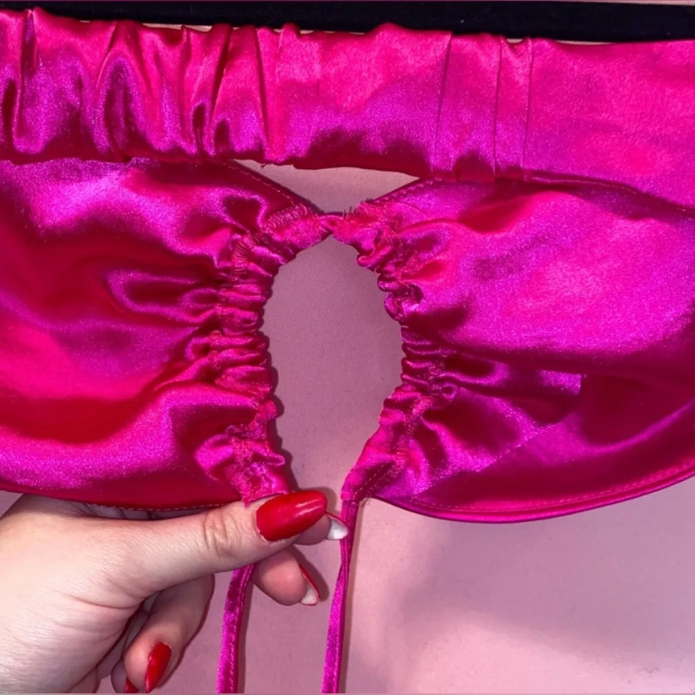 Top Shop Skirt Set Pink Fuchsia Halter Straples Hot Summer Island 6 Small/Medium - Picture 6 of 16